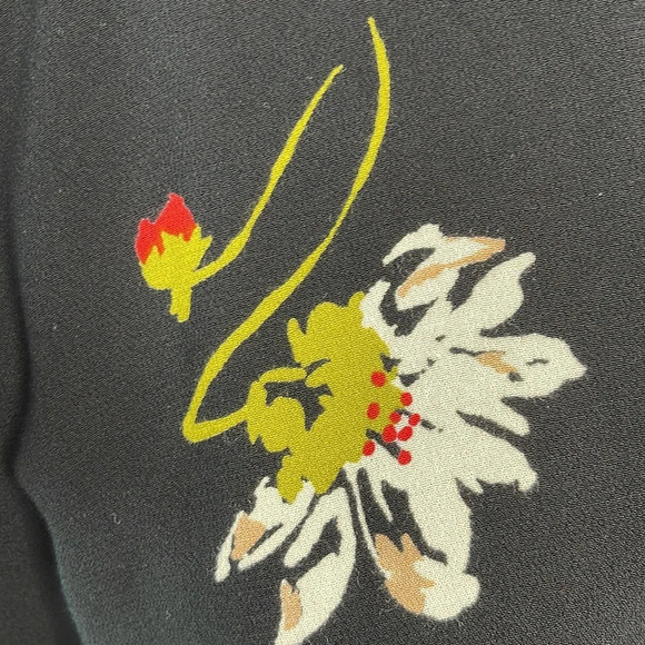 FREE PEOPLE Time On My Side Floral Print Wrap Dress Black Button Side Ruched L - Picture 4 of 12